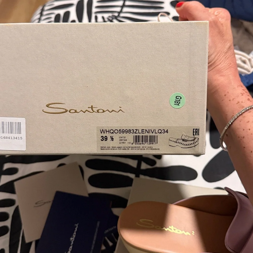 NIB santoni penny loafer clogs sz 39.5 lilac adorable for summer $758 90% off! - Picture 5 of 5